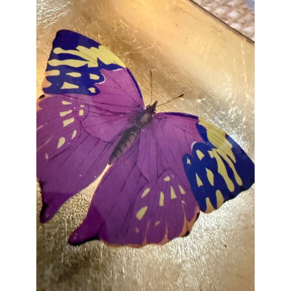 FRINGE purple, butterfly, glass dish, trinket tray - Picture 4 of 10